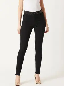 Miss Chase Women Black Slim Fit High-Rise Clean Look Jeans