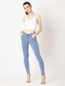 Miss Chase Women Blue Skinny Fit High-Rise Clean Look Jeans