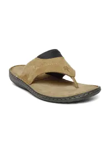 Woodland Men Khaki Nubuck Leather Comfort Sandals
