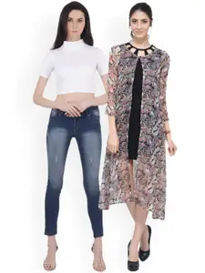 SCORPIUS SCORPIOUS Women Pack of Shrug & Top