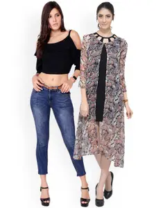 SCORPIUS SCORPIOUS Women Pack of Shrug & Top