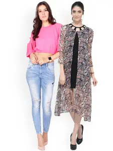 SCORPIUS SCORPIOUS Women Pack of Shrug & Top