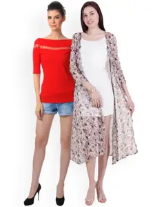 SCORPIUS SCORPIOUS Women Pack of Shrug & Top