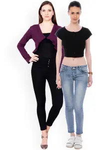 SCORPIUS SCORPIOUS Women Pack of Shrug & Top