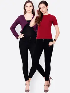 SCORPIUS SCORPIOUS Women Pack of Shrug & Top