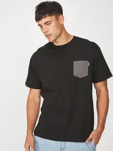 COTTON ON Men Black Solid Round Neck T-shirt
