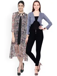 SCORPIUS Women Pack of 2 open front shrugs