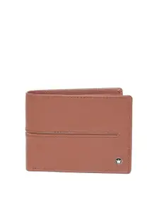 Louis Philippe Louis Philippe Men Brown Leather Solid Two Fold Wallet