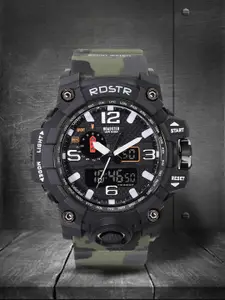 The Roadster Lifestyle Co Men Black Analogue and Digital Watch MFB-PN-SM-1545