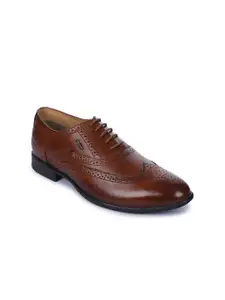 Fortune Men Brown Patent Leather Formal Brogues