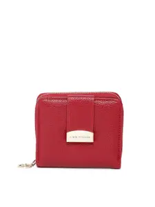 Lino Perros Women Red Textured Two Fold Wallet
