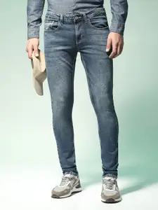 Flying Machine Men Blue Skinny Jackson Fit Mid-Rise Clean Look Stretchable Jeans