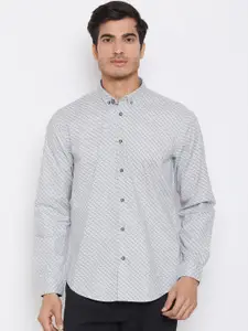 Blackberrys Men Grey & Black Slim Fit Printed Casual Shirt