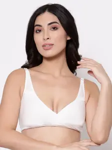 Inner Sense White Solid Non-Wired Non Padded Maternity Sustainable Bra