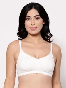 Inner Sense White Solid Organic Antimicrobial Sustainable Non-Wired Non Padded Everyday Bra ISB054