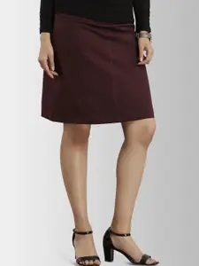 FableStreet Women Maroon Solid A-Line Skirt