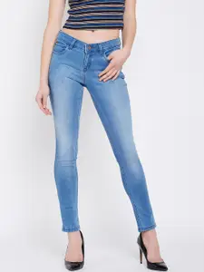 Crimsoune Club Women Blue Super Skinny Fit Mid-Rise Clean Look Jeans