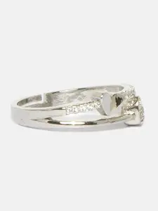 Ferosh White Toned Stone-Studded Ring