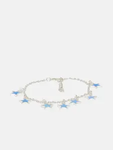 Ferosh Women Silver-Toned & Blue Anklet