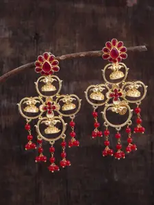 Silvermerc Designs Gold-Plated & Red Classic Drop Earrings
