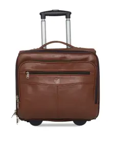 MBOSS Tan Brown Overnighter Trolley Bag with Laptop Compartment