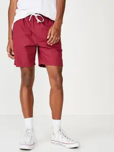 COTTON ON Men Red Solid Regular Fit Regular Shorts