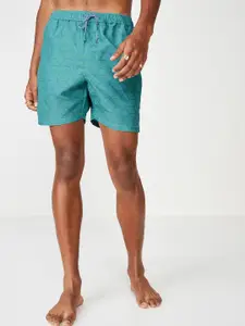COTTON ON Men Green Printed Regular Fit Regular Shorts