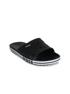 Crocs Women Black & White Solid Sliders