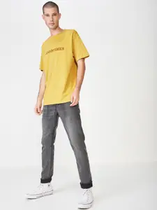 COTTON ON Men Yellow Printed Round Neck T-shirt