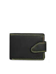 CALFNERO Men Black Solid Leather Two Fold Wallet
