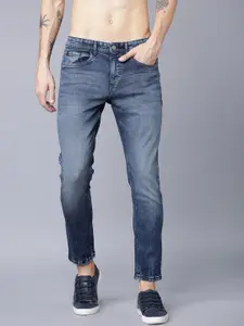 LOCOMOTIVE Men Navy Blue Tapered Fit Mid-Rise Clean Look Stretchable Jeans