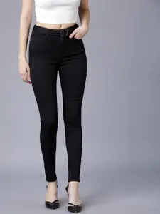 Tokyo Talkies Women Black Super Skinny Fit Mid-Rise Clean Look Stretchable Jeans