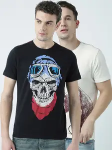 Huetrap Men Pack of 2 Printed T-shirts
