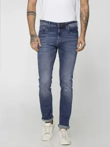 Jack & Jones Men Blue Ben Skinny Fit Low-Rise Clean Look Stretchable Jeans