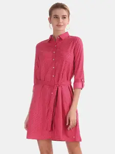 U.S. Polo Assn. Women Women Pink Printed Shirt Dress