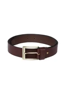 EVOQ Men Tan Brown Leather Solid Belt
