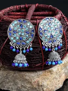 Moedbuille Silver-Plated & Afghan Dome Shaped Jhumkas