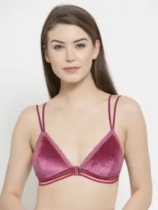 Laceandme Pink Solid Non-Wired Non Padded Styled Back Everyday Bra 4451