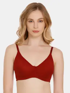 Zivame Red Solid Non-Wired Non Padded T-shirt Bra RO000LCB05ZIRED