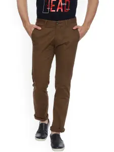 Basics Men Brown Tapered Fit Solid Chinos