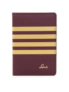 Lavie Andre Women Burgundy & Gold-Toned Striped Two Fold Wallet