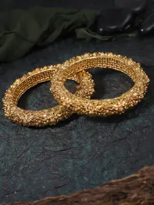 Adwitiya Collection Set of 2 24KT Gold-Plated Bangles