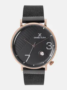 Daniel Klein Men Black Textured Analogue Watch DK12147-3