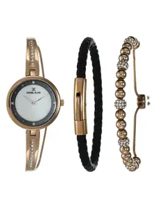 Daniel Klein Women Rose Gold-Toned Watch Gift Set