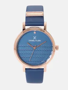 Daniel Klein Women Blue Textured Analogue Watch DK12054-5