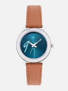 Fastrack Women Green Genuine Leather Analogue Watch 68008SL05