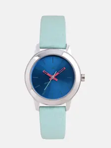 Fastrack Women Blue Genuine Leather Analogue Watch 68008SL07