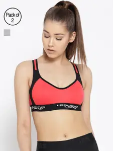 Leading Lady Pack of 2 Colourblocked Non-Wired Non Padded Sports Bras m-KOKO