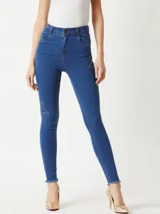 Miss Chase Women Blue Skinny Fit High-Rise Clean Look Stretchable Jeans