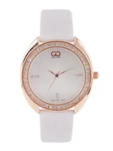GIO COLLECTION Women Silver-Toned Stone-Studded Dial Watch G0050-03